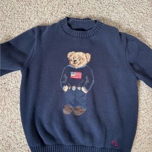 Classic Navy Bear Crewneck Sweater